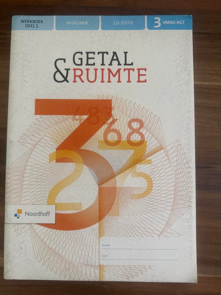 Werkboek Getal & Ruimte Wiskunde VMBO-KGT Deel 1, Ophalen of Verzenden, Gelezen, VMBO, Wiskunde A