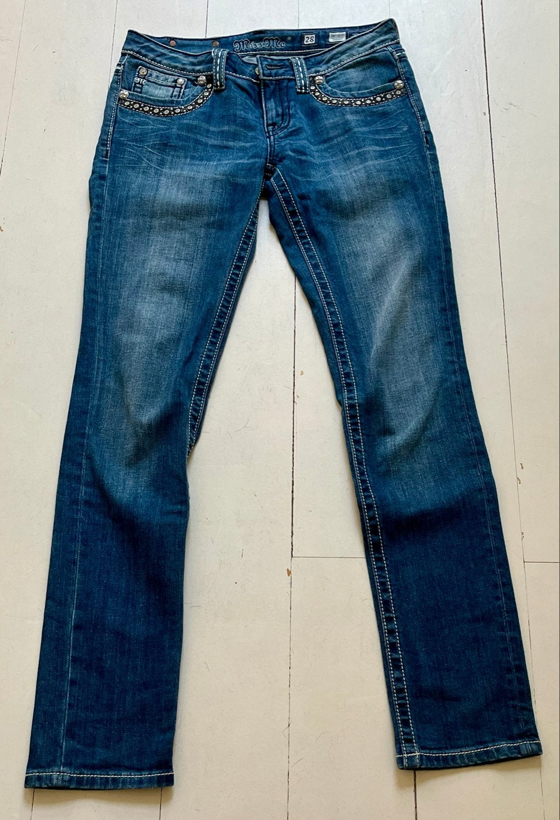 Miss Me Skinny Jeans - Maat W28, Ophalen of Verzenden, Zo goed als nieuw, Blauw, W28 - W29 (confectie 36)