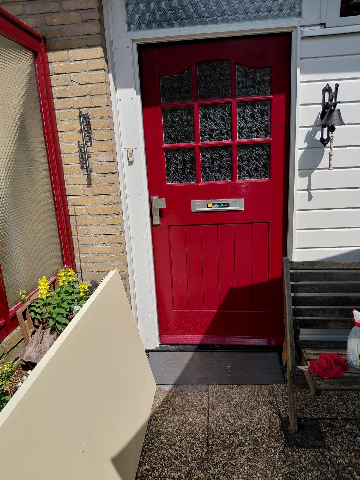 Rode voordeur met glas en brievenbus, Ophalen of Verzenden, Gebruikt