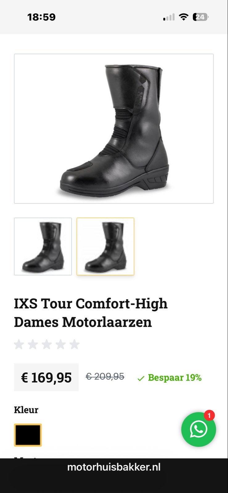Comfortabele IXS dames motorlaarzen - Maat 36, Motoren, Ophalen of Verzenden, Tweedehands, Dames, Laarzen
