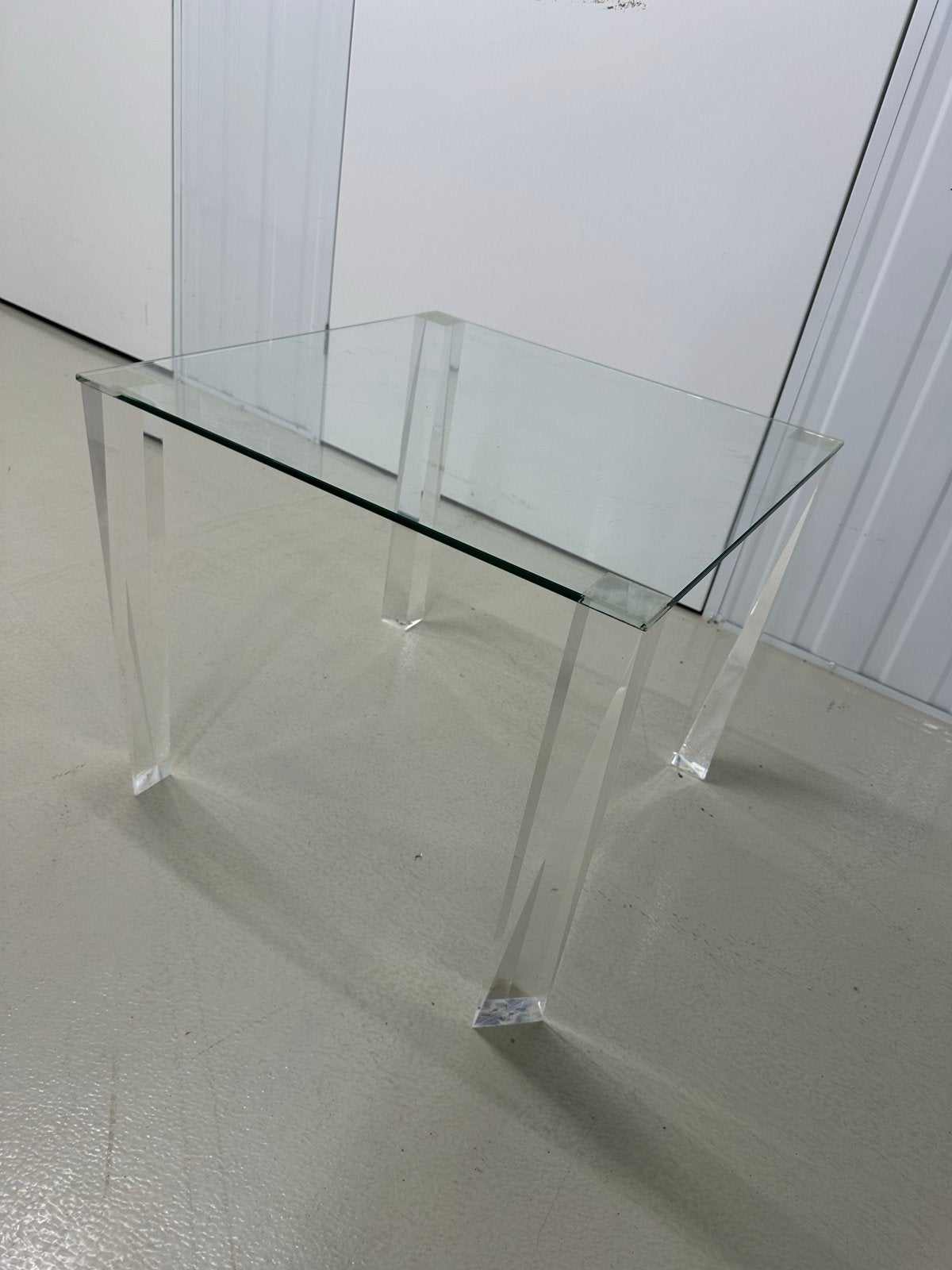 Glazen bijzettafel met Italiaans design - 60x60x50 cm, Gebruikt, Vierkant, 55 tot 75 cm, Glas