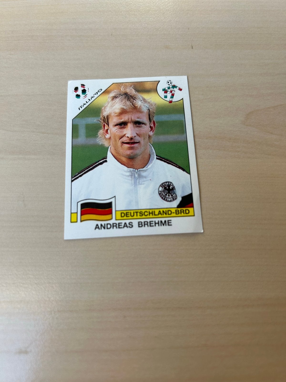 Panini Italia '90 sticker Andreas Brehme, Ophalen of Verzenden, Zo goed als nieuw, Sport