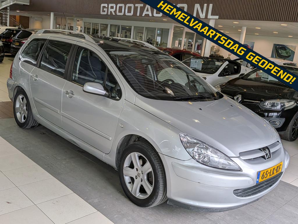 Peugeot 307 SW 2.0 16V Automaat Airco, Cruise Control, Trekh, Gebruikt, 4 cilinders, 7 stoelen, Blauw