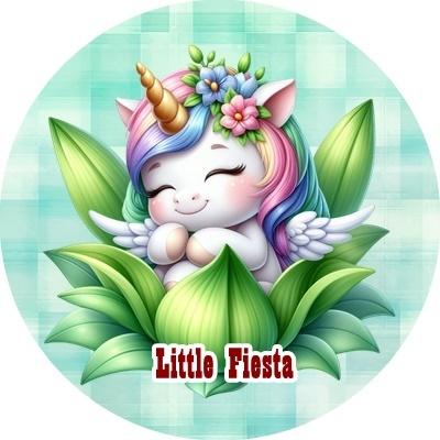 L2406 icing frosting eenhoorn 19cm eetbare taart print, Ophalen of Verzenden, Nieuw, Taarten, Versiering