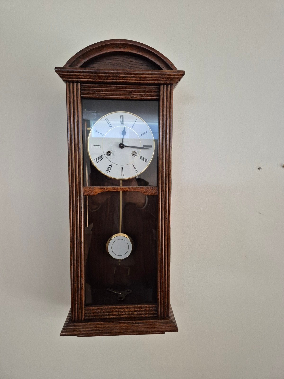 Antieke Regulateur wandklok met slinger, Antiek en Kunst, Ophalen
