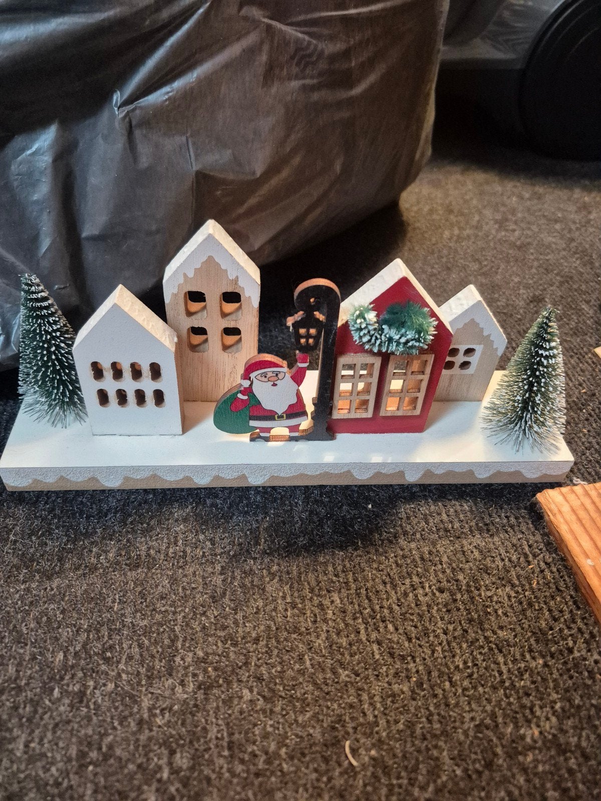 Houten kerst huisjes decoratie / klein houten kerstdorp, Ophalen of Verzenden
