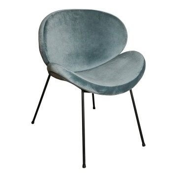 Stijlvolle PTMD Janne Velvet stoel/fauteuil PETROL (2 stuks), Ophalen, Minder dan 75 cm, Modern, Elegant, Zo goed als nieuw