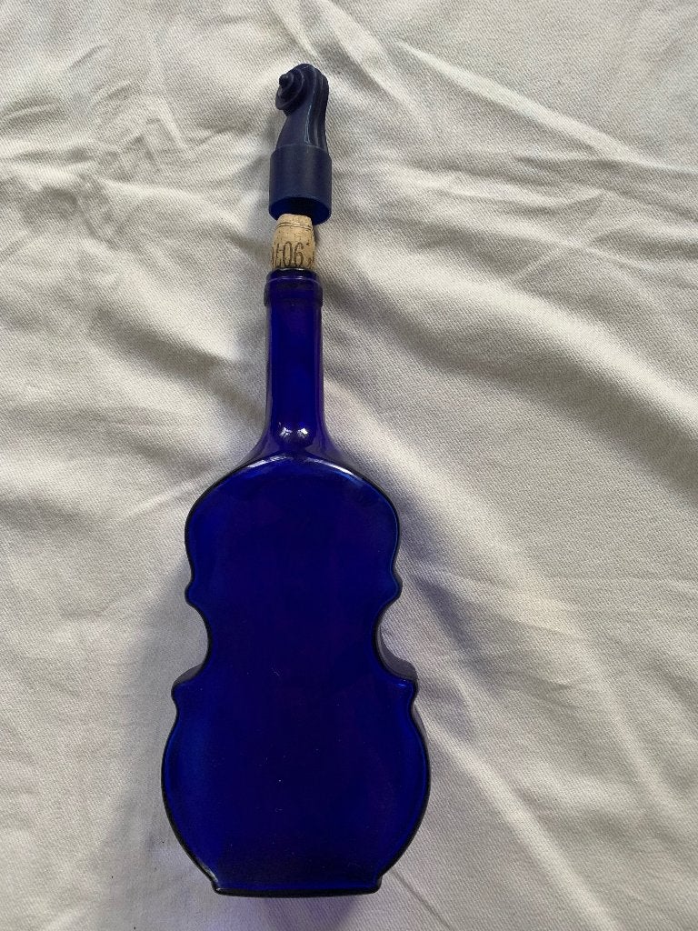 Decoratiefles, 28 cm, Blauw, Met deksel, Ophalen of Verzenden