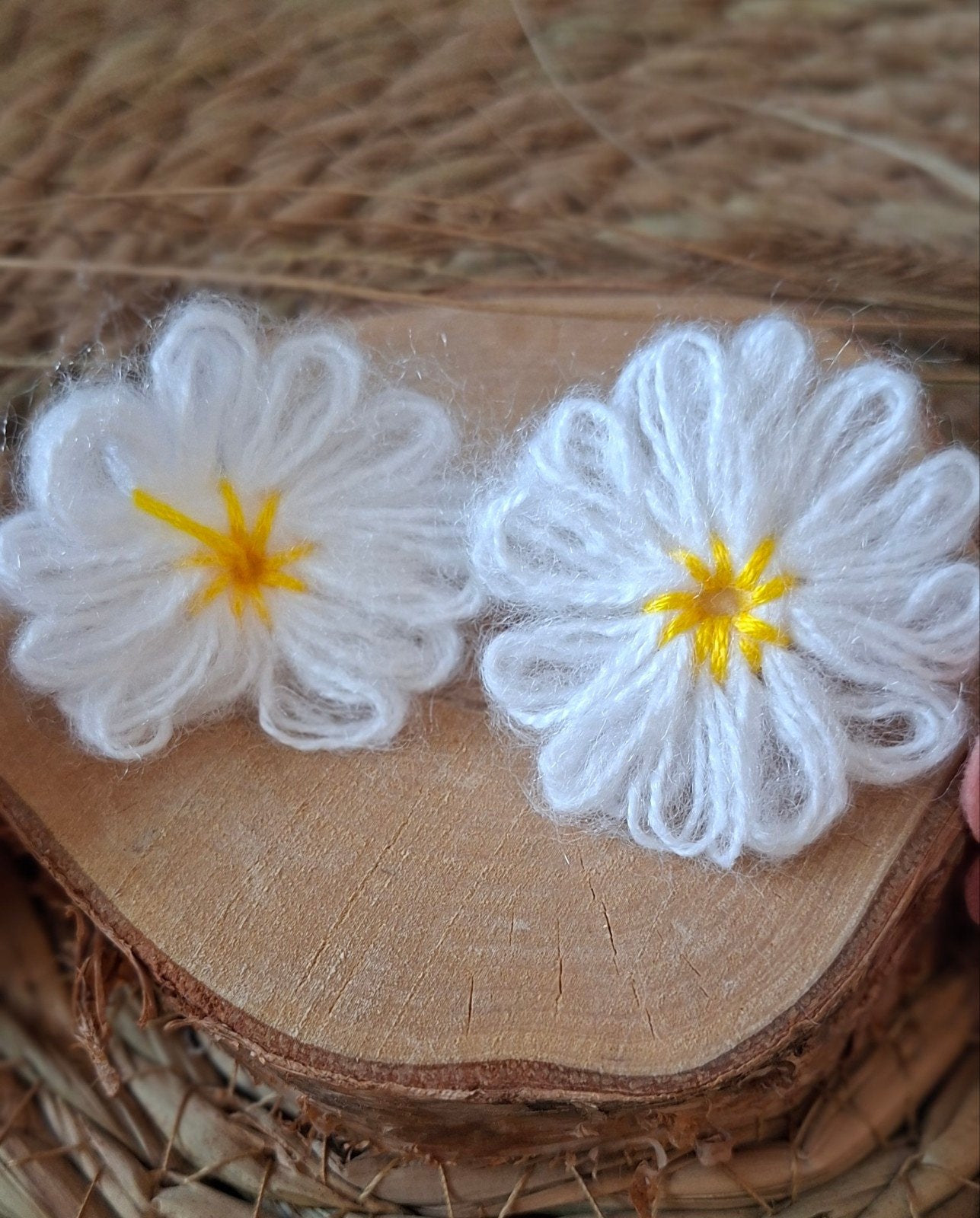 setje mini elastiekjes wol wit met geel, Wit, Nieuw, Ophalen of Verzenden, Handgemaakt