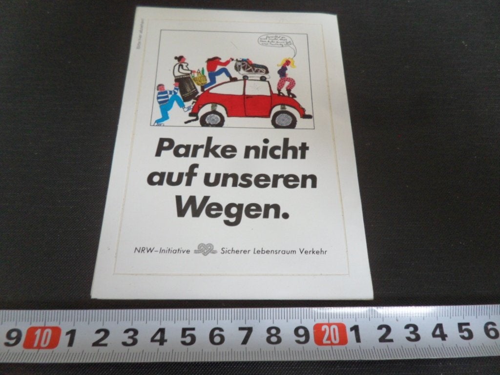 sticker strip VW kever voetgangers parke nicht auf unseren w, Verzamelen, Stickers, Ophalen, Zo goed als nieuw