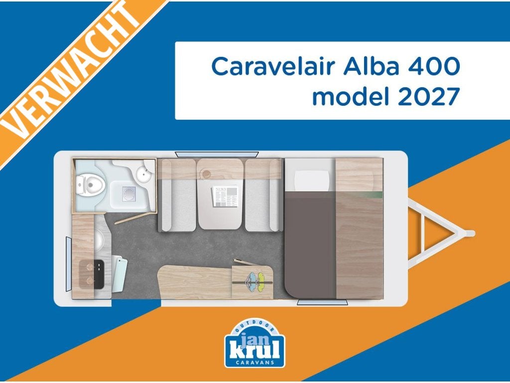 Caravelair Alba 400 2027 serie, Bedrijf, Treinzit, 4 tot 5 meter, Caravelair