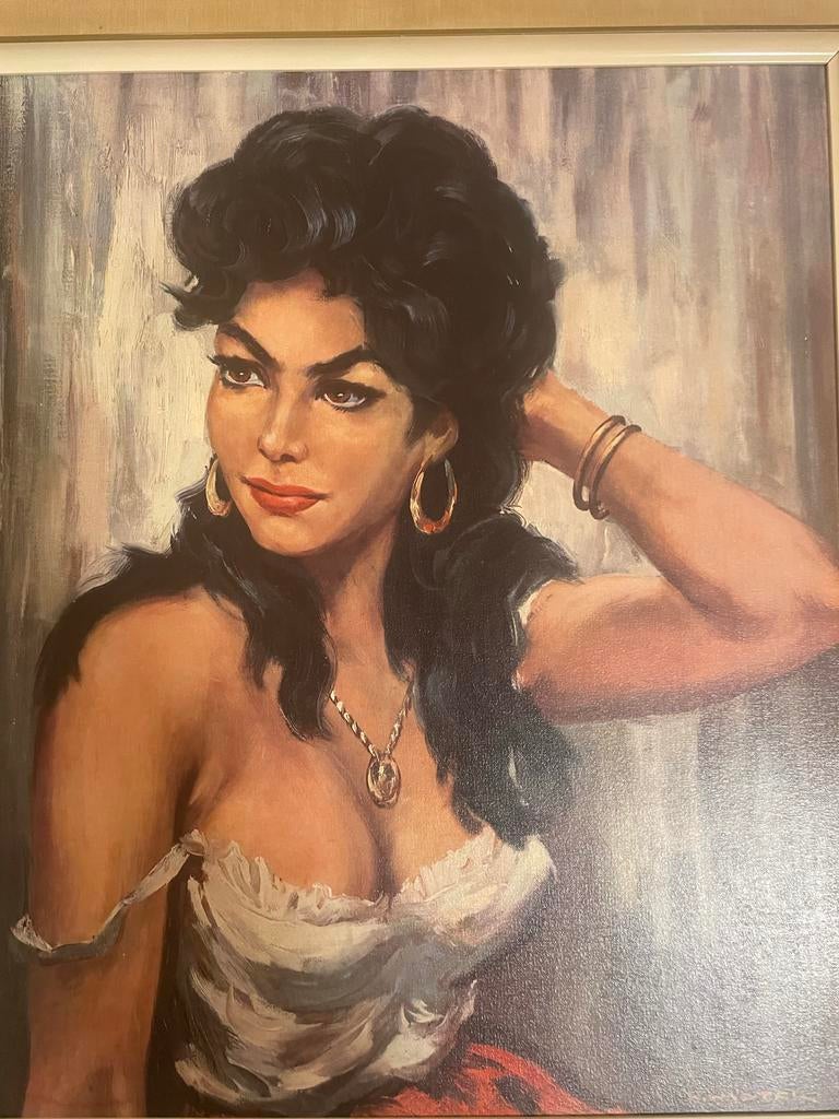 Mooie Print:  Zigeunermeisje van H. Walter, Ophalen