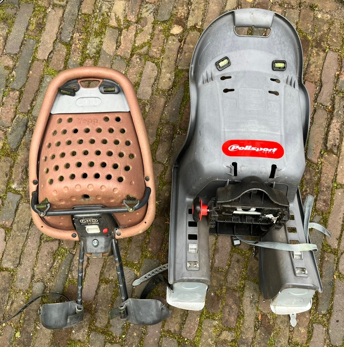 Fietszitje voor voor en achter, gratis., Ophalen, Gebruikt