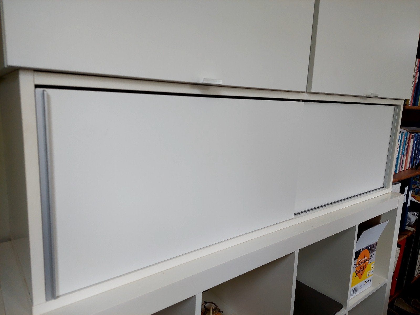 Witte IKEA bovenkast met 2 schuifdeurtjes, Ophalen, Gebruikt, 100 tot 150 cm, Minder dan 100 cm