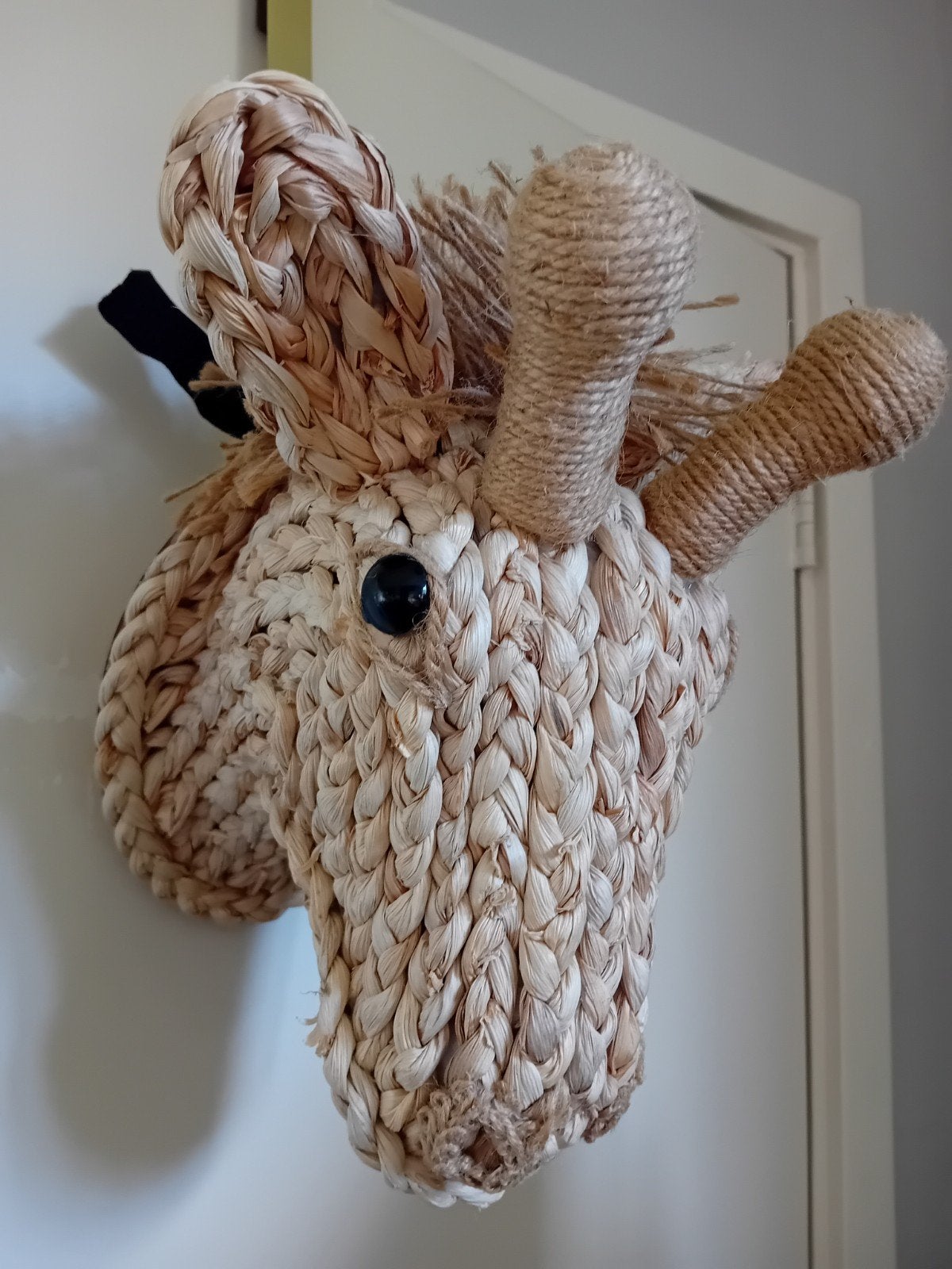Leuke giraf kop giraffenkop dierenkop

Hoogte 28 cm

Kom hem, Ophalen, Zo goed als nieuw, Beige, Natuurlijk materiaal