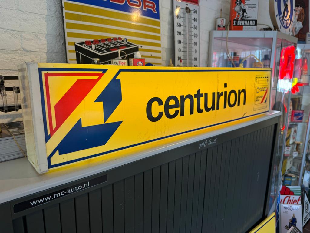 Vintage Centurion Akku Lichtbak - Garage Reclame, Ophalen, Gebruikt, ., Lichtbak of (neon) lamp