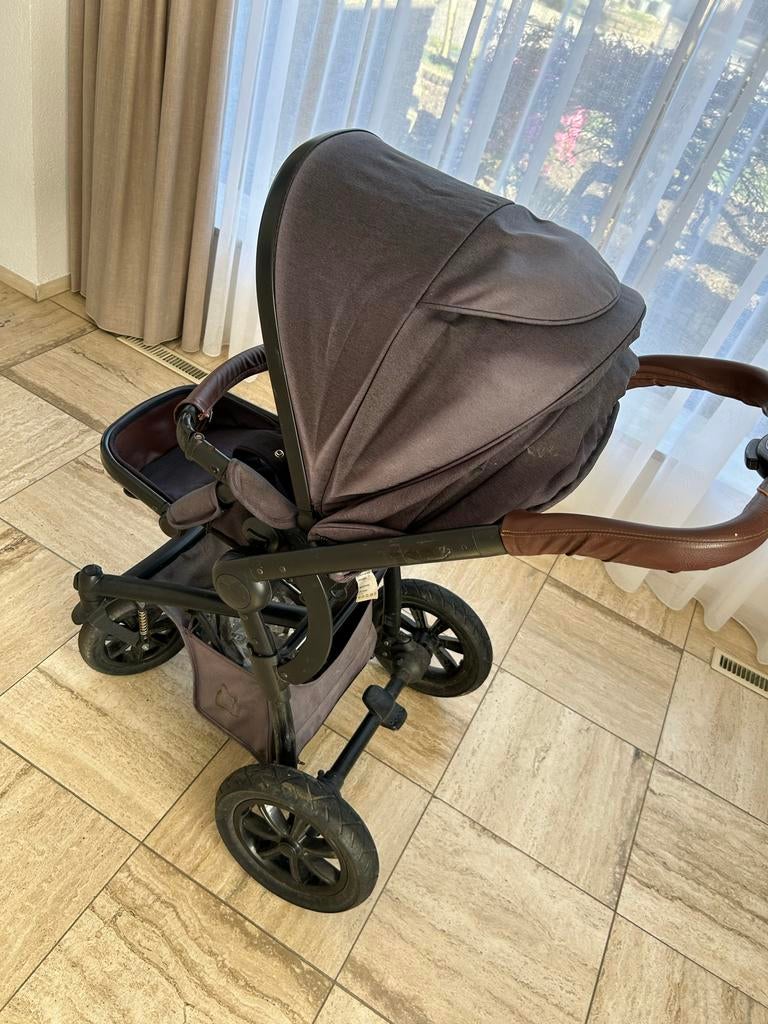 Hauck Combiwagen - Grijs met bruine accenten, Kinderen en Baby's, Kinderwagens en Combinaties, Gebruikt, Combiwagen, Overige merken