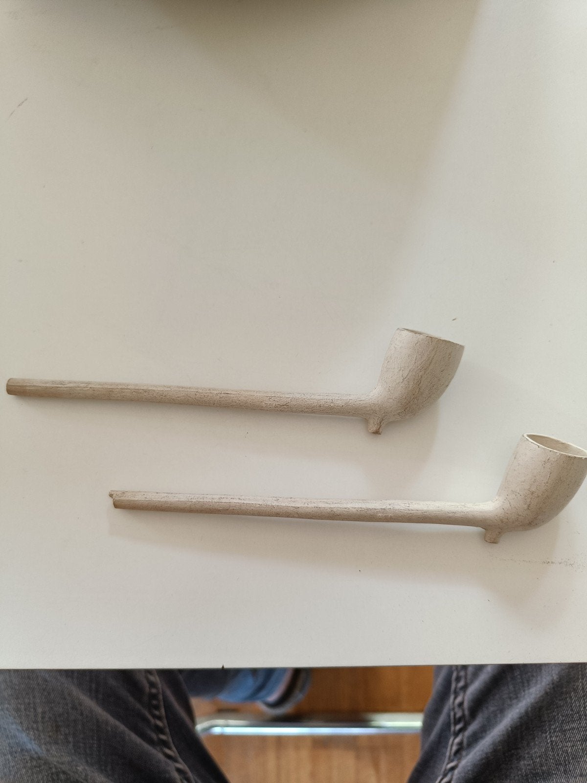Set van 2 vintage kleipijpen - handgemaakt, Ophalen of Verzenden, Gebruikt, (Water)pijp