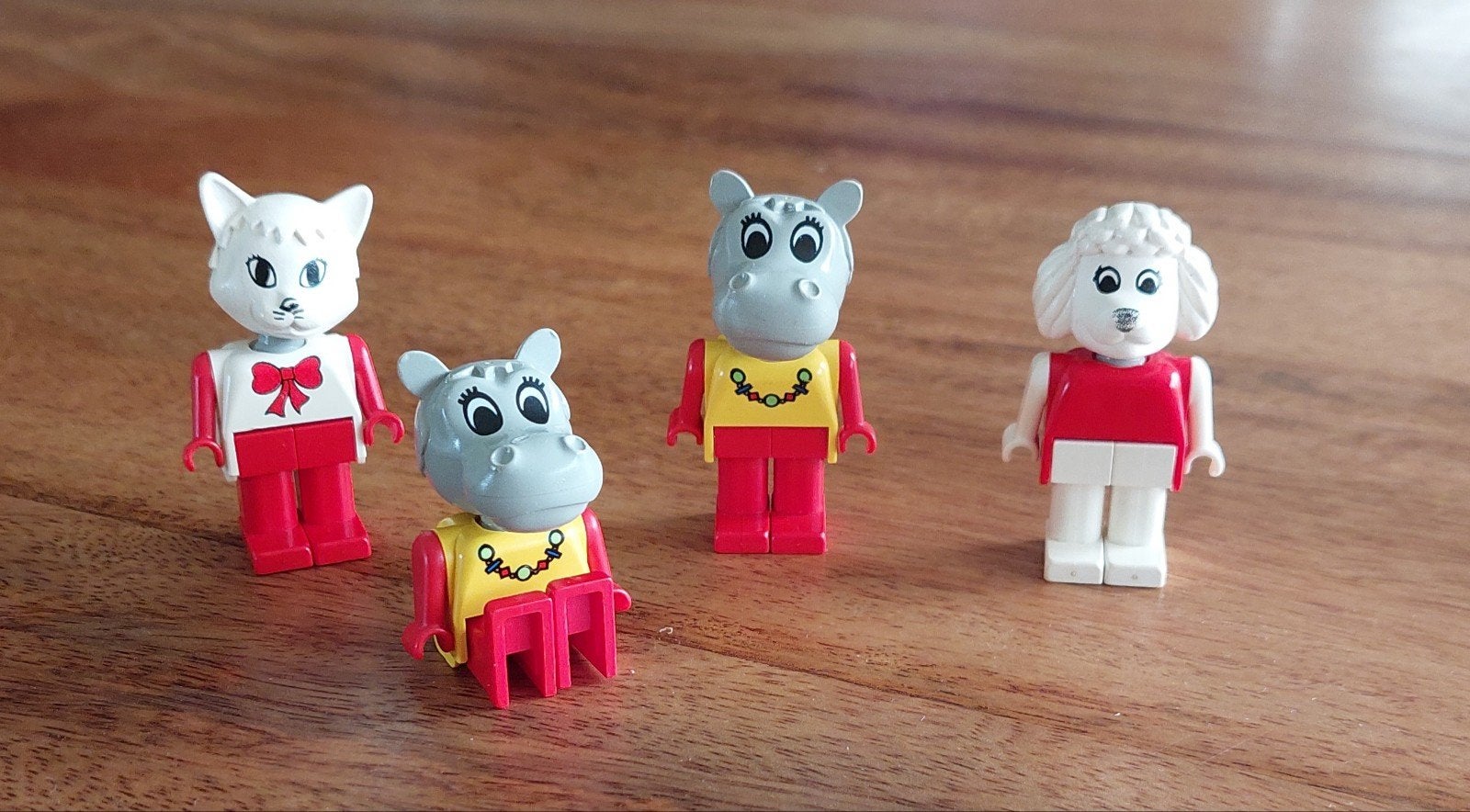 Vintage Lego Fabuland dierenfiguren: Kat, Nijlpaarden, Poede, Ophalen of Verzenden, Zo goed als nieuw, Duplo