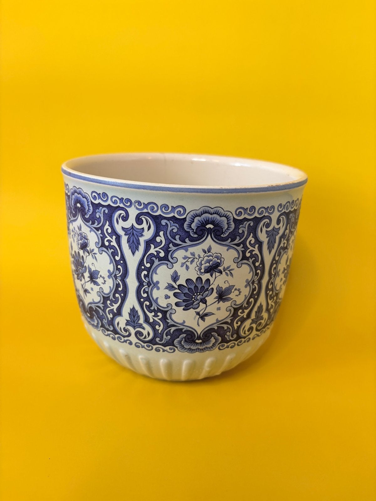 Frankton Holland Vintage Delfts blauw witte plantenbak, Verzenden, Zo goed als nieuw, Blauw