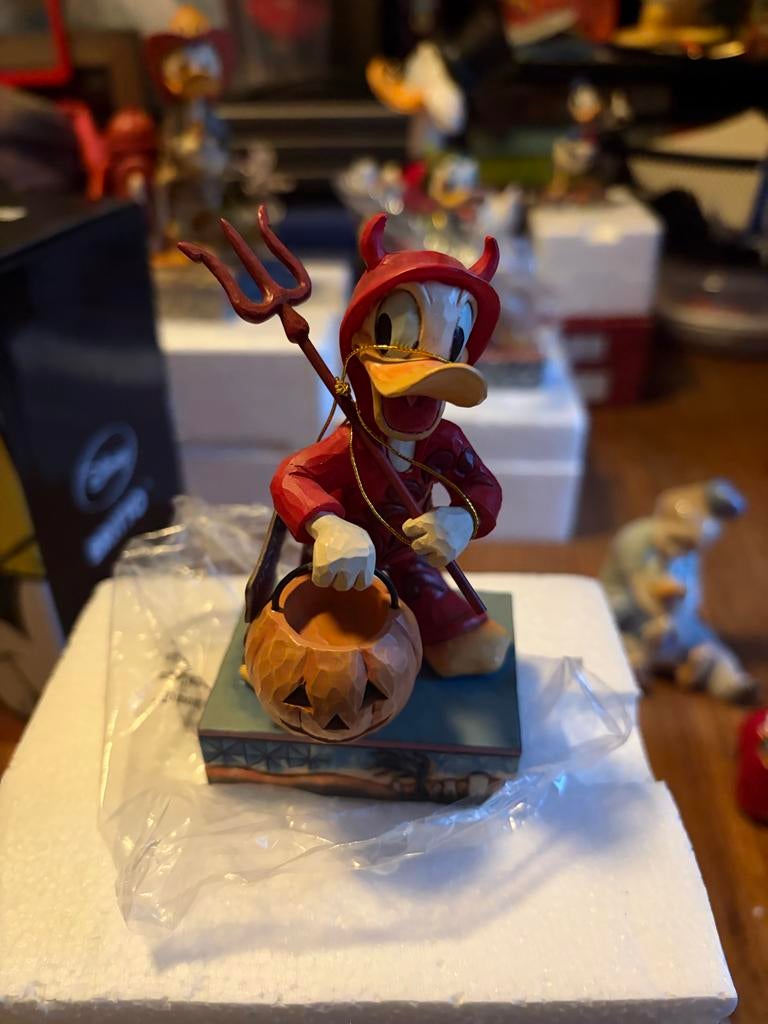 Disney Traditions Kater Donald Duivel Beeldje Halloween, Ophalen, Donald Duck, Zo goed als nieuw, Beeldje of Figuurtje