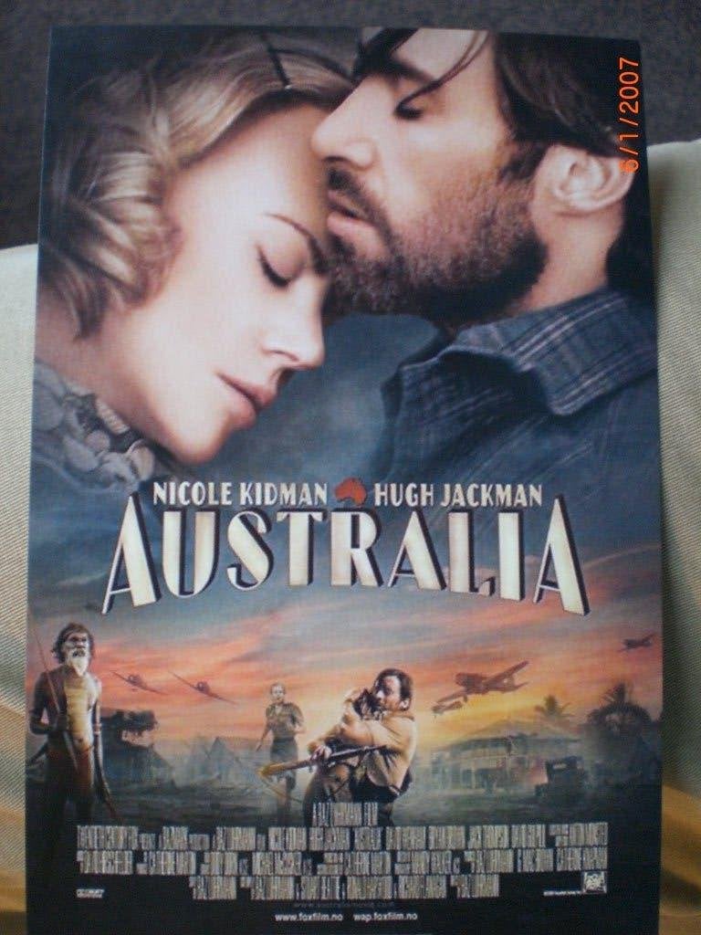 kaart Nicole Kidman Hugh Jackman in Australia, Ophalen of Verzenden, 1980 tot heden, Ongelopen, Sterren en Beroemdheden