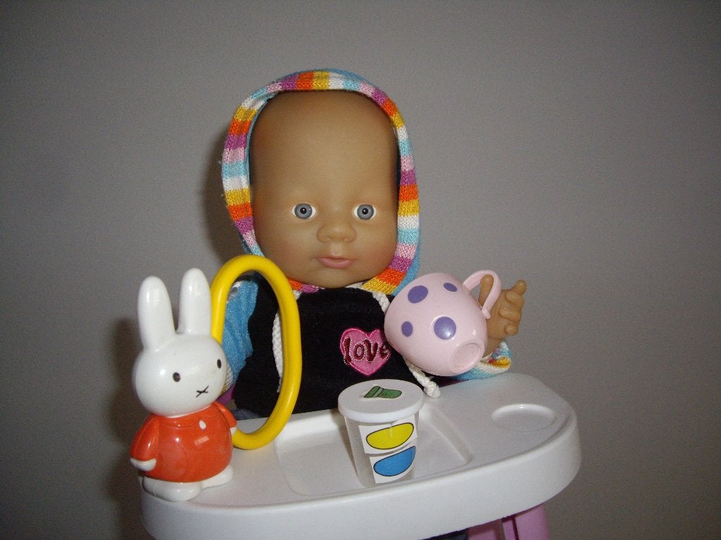 baby pop met poppenstoeltje, Ophalen, Zo goed als nieuw, Babypop