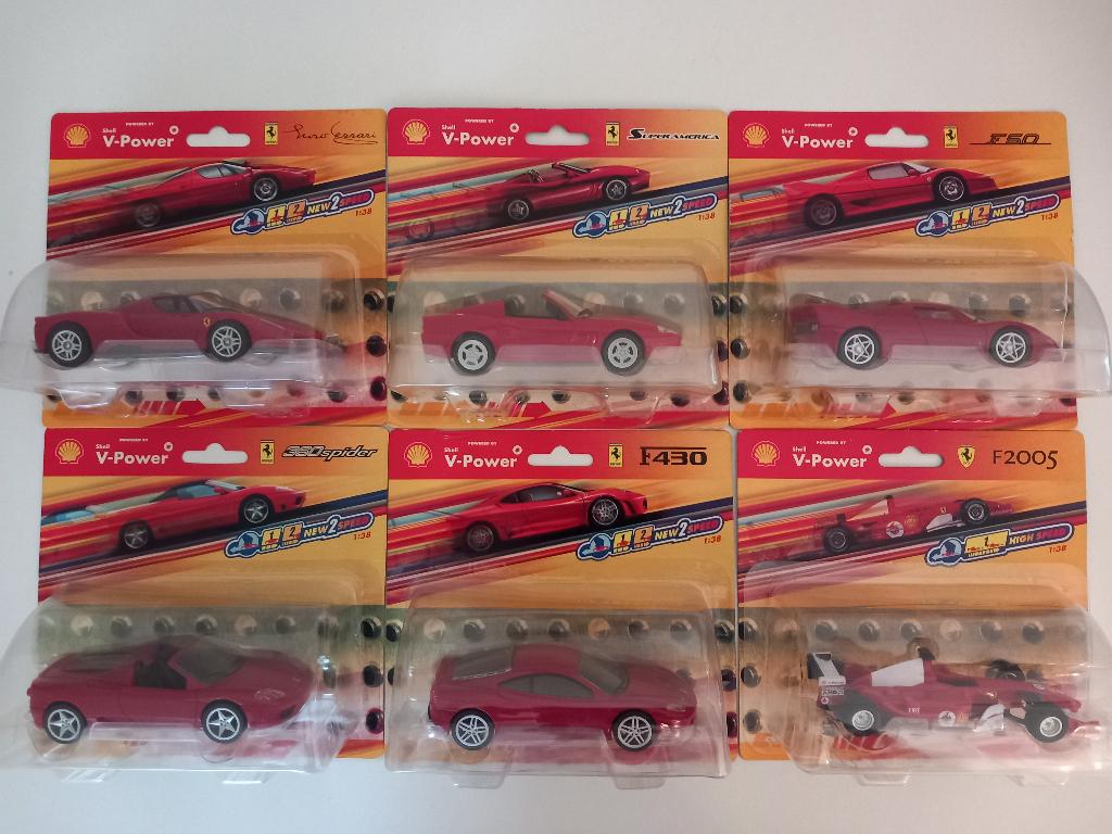 Ferrari Shell V-Power collectie 1:38 6 stuks, Ophalen of Verzenden, Nieuw, Auto