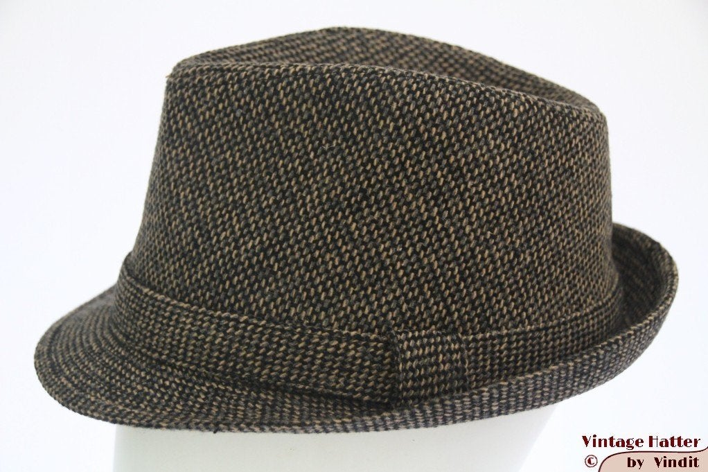 Gleufhoed Trilby Hawkins tweed-stijl grijs beige 57 nieuw, Hoed, Nieuw, Ophalen of Verzenden, 57 cm (M, 7⅛ inch) of minder