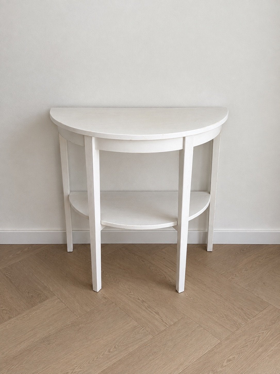 Witte halfronde maan tafel, Ophalen, Gebruikt, 50 tot 100 cm, Overige vormen