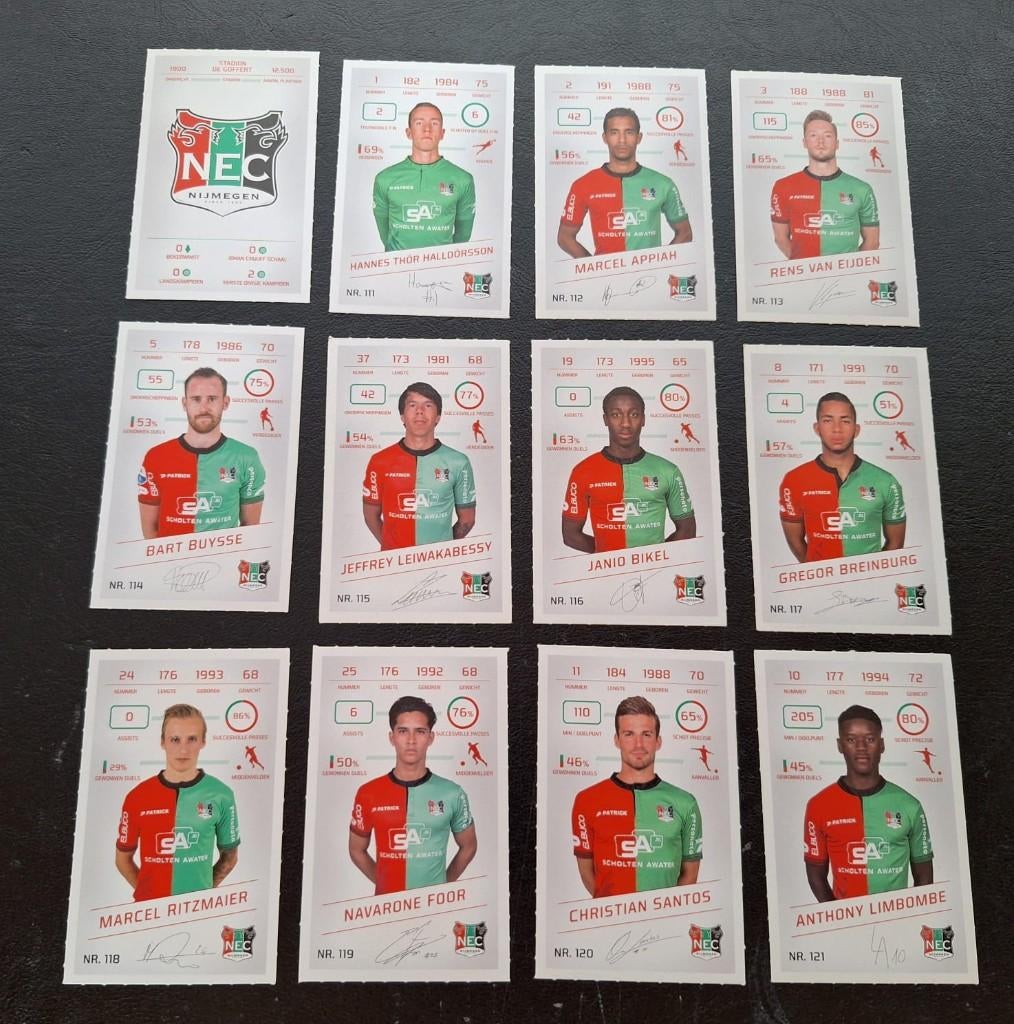 Complete set stickers NEC Nijmegen 2015-16, Ophalen of Verzenden, Zo goed als nieuw, Overige binnenlandse clubs, Poster, Plaatje of Sticker