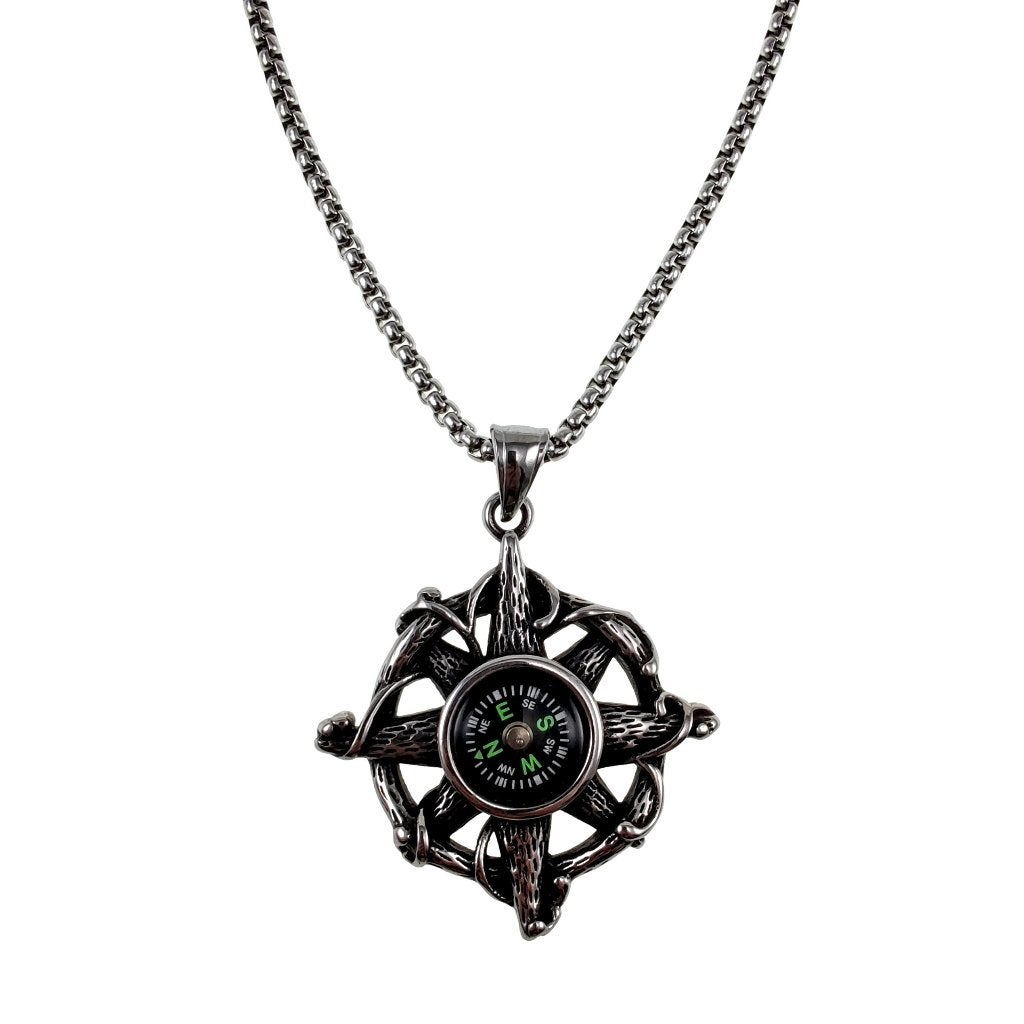 60cm x 3mm Jasseron-Ketting + Roerhanger + Kompas en Zeester, Birgitta-Gracht 33, 6465 EL Kerkrade, Nederland, Verzenden, Nieuw