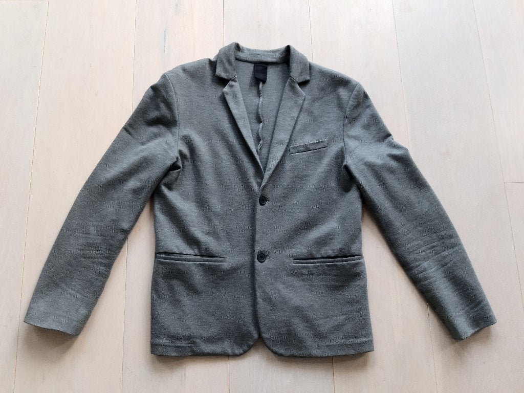 H&M Grijs sweater colbertjas maat 50, Maat 48/50 (M), Ophalen of Verzenden, Gedragen, Grijs