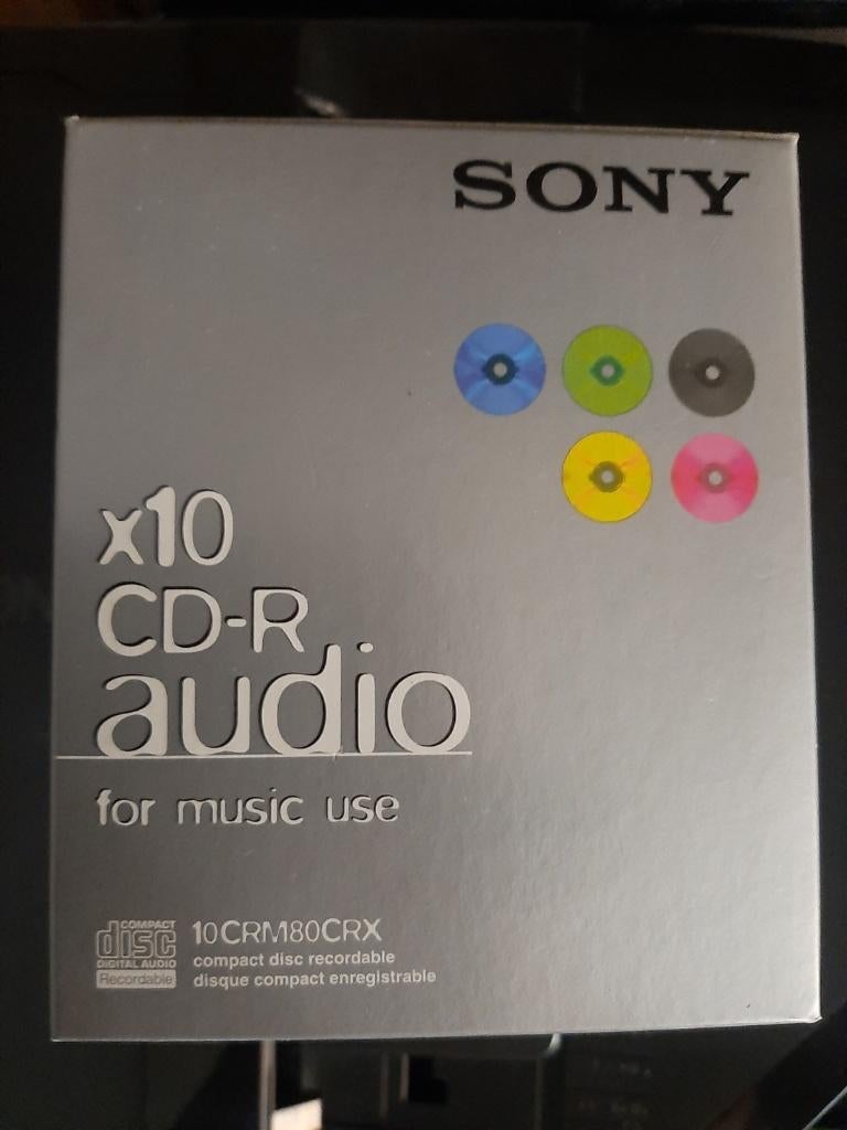 Sony CRM80CRX 10 CD-R Audio Colour mix 80 min., Ophalen of Verzenden, Nieuw, Cd, Sony