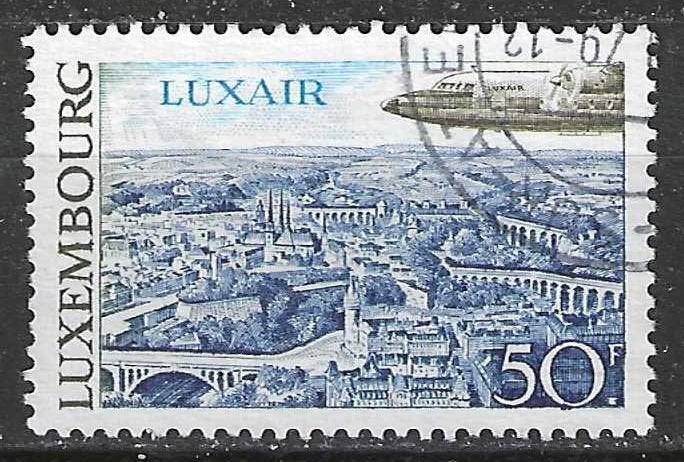 Luxemburg 1968 - Yvert 21PA - Fokker F.27 van Luxair (ST), Verzenden, Luxemburg, Gestempeld