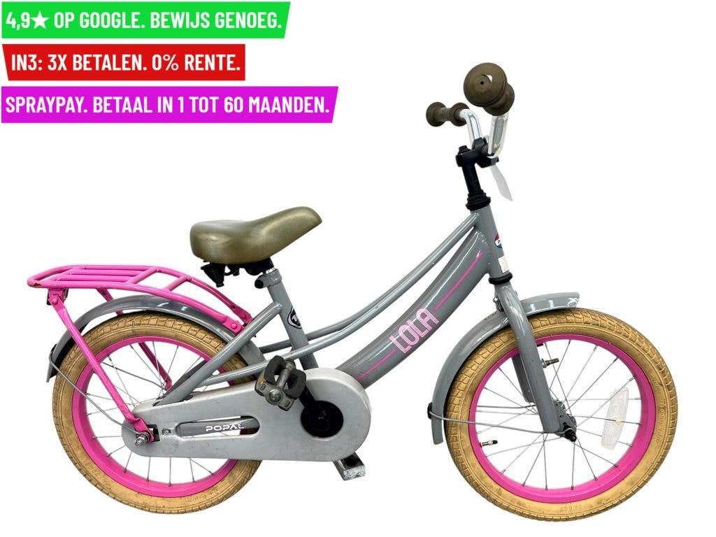 Meisjesfiets Popal Lola 16"/26cm/1ver - Garantie/Levering, Fietsen en Brommers, Fietsen | Meisjes, 9713 Bv Groningen, Gebruikt