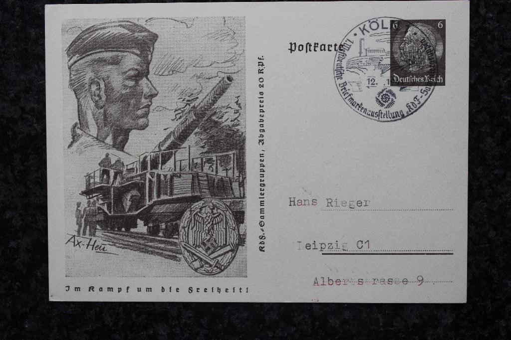 1941 DUITSE RIJK PROPAGANDAKAART SOLDATEN WOII FLAK GELOPEN, Ophalen of Verzenden, 1940 tot 1960, Gelopen, Duitsland