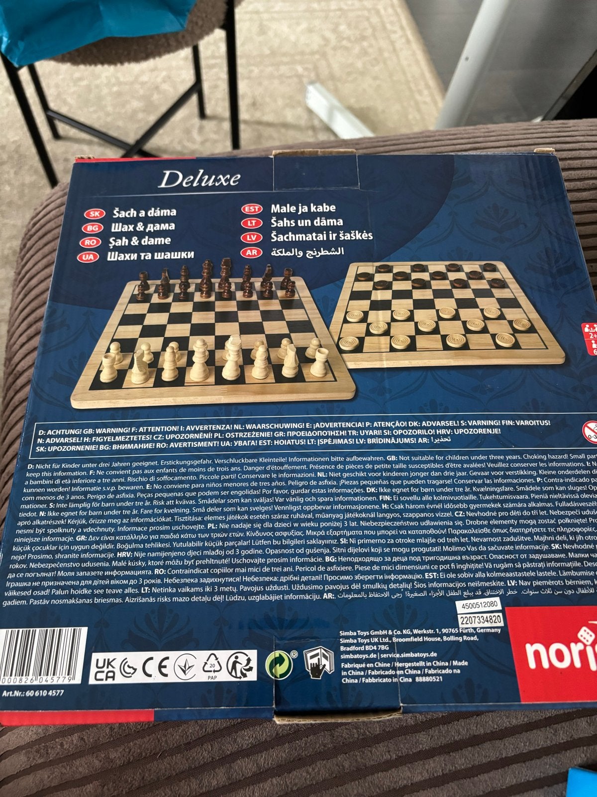 Schaak- en damspel Deluxe - Noris, Een of twee spelers, Ophalen of Verzenden, Zo goed als nieuw