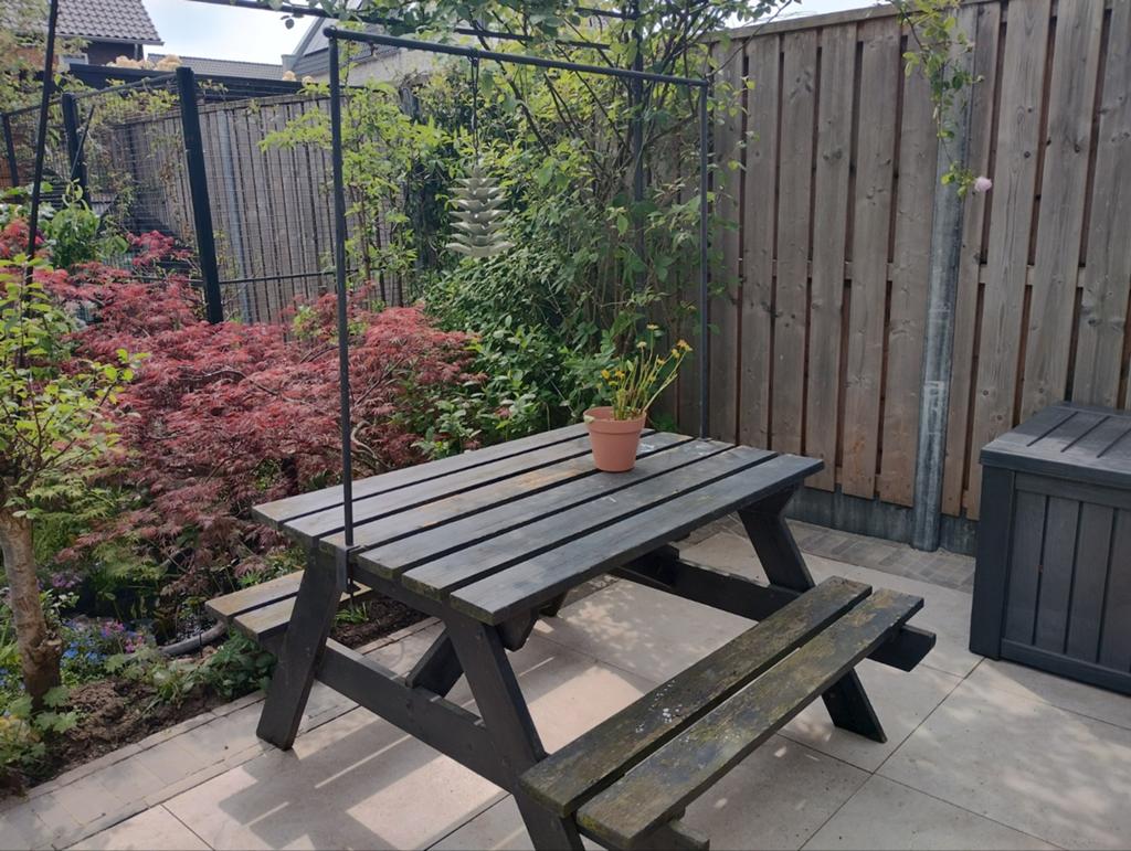 Picknicktafel in gebruikte staat  (zonder tafelklem), Tuin en Terras, Tuinbanken, Ophalen, Gebruikt, Hout