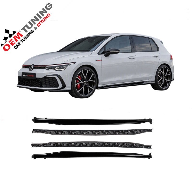Sideskirts Golf 8 | 2020+ | R-Line Look | Hoogglans Zwart
