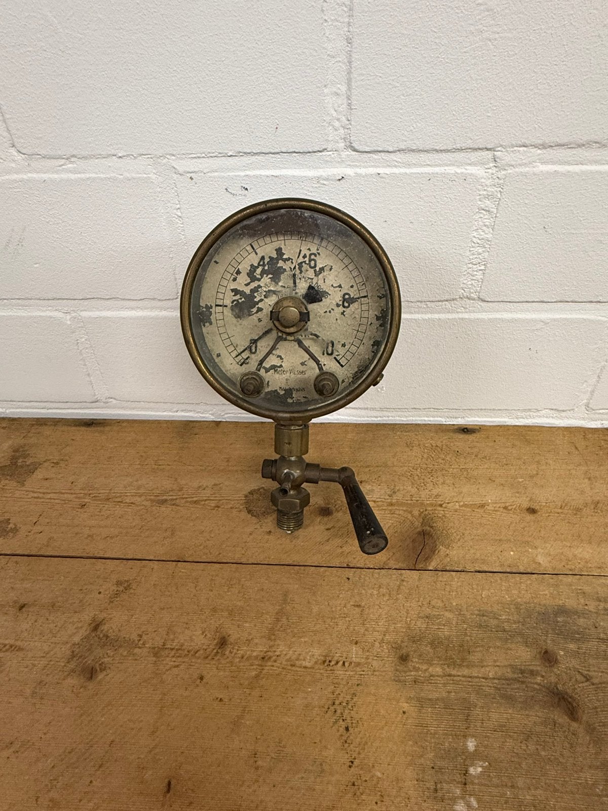 Oude antieke drukmeter stoommachine stoom ketel machine, Ophalen of Verzenden