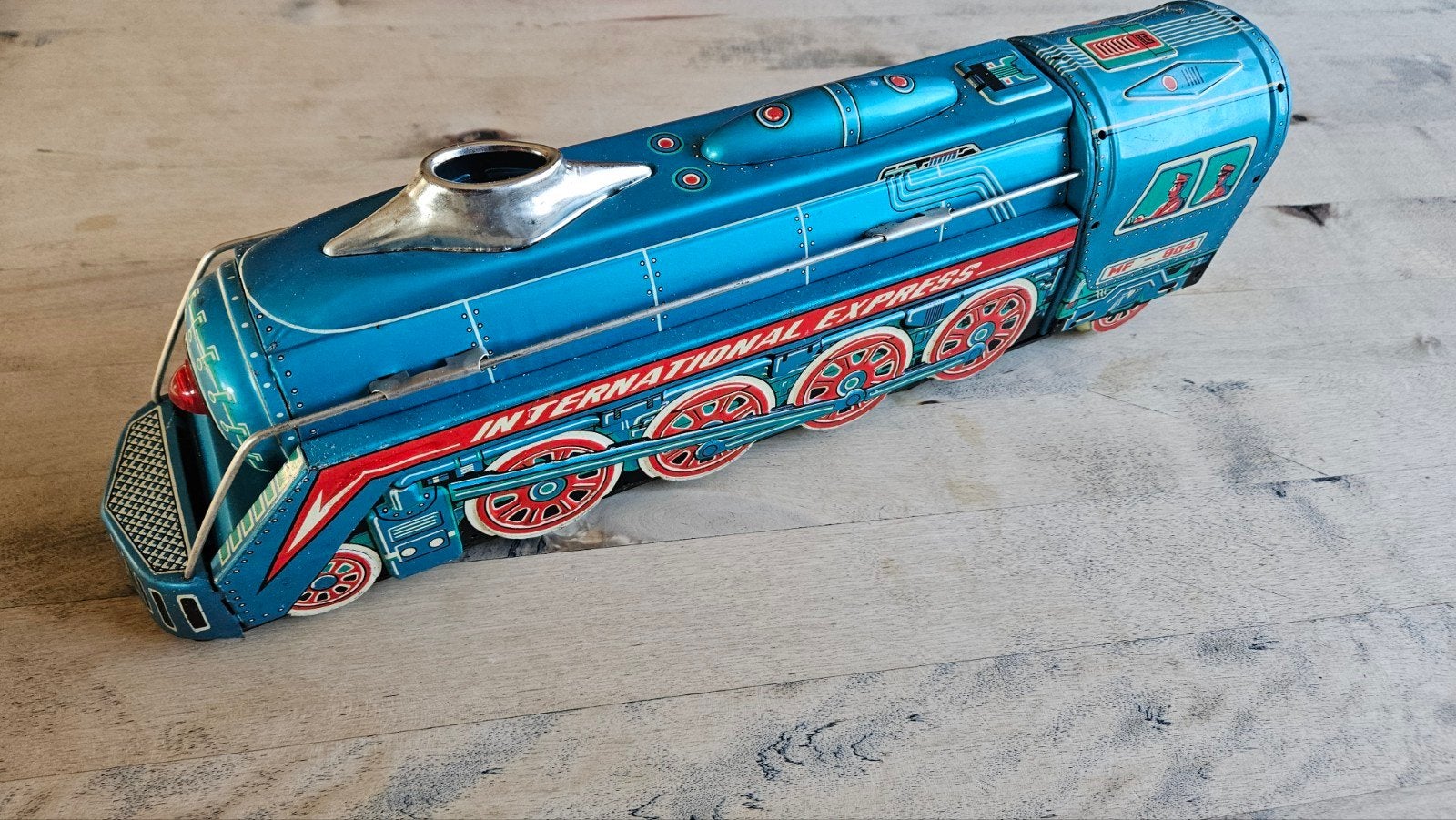 Blikken stoomlocomotief in doos., Ophalen of Verzenden