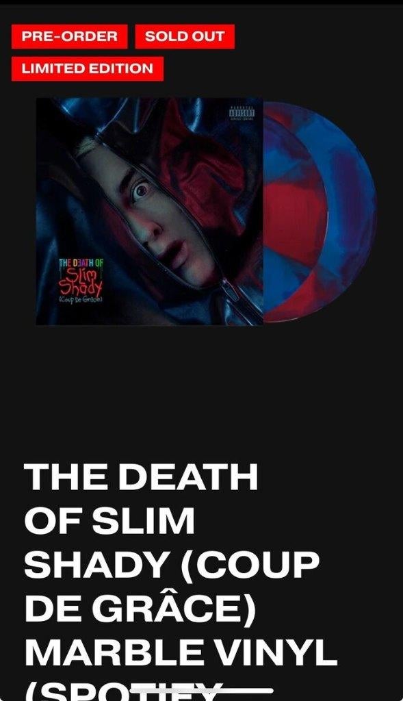 Eminem - The Death of Slim Shady - Spotify Fans Marble LP, 2000 tot heden, Limited edition, Ophalen of Verzenden, 12 inch