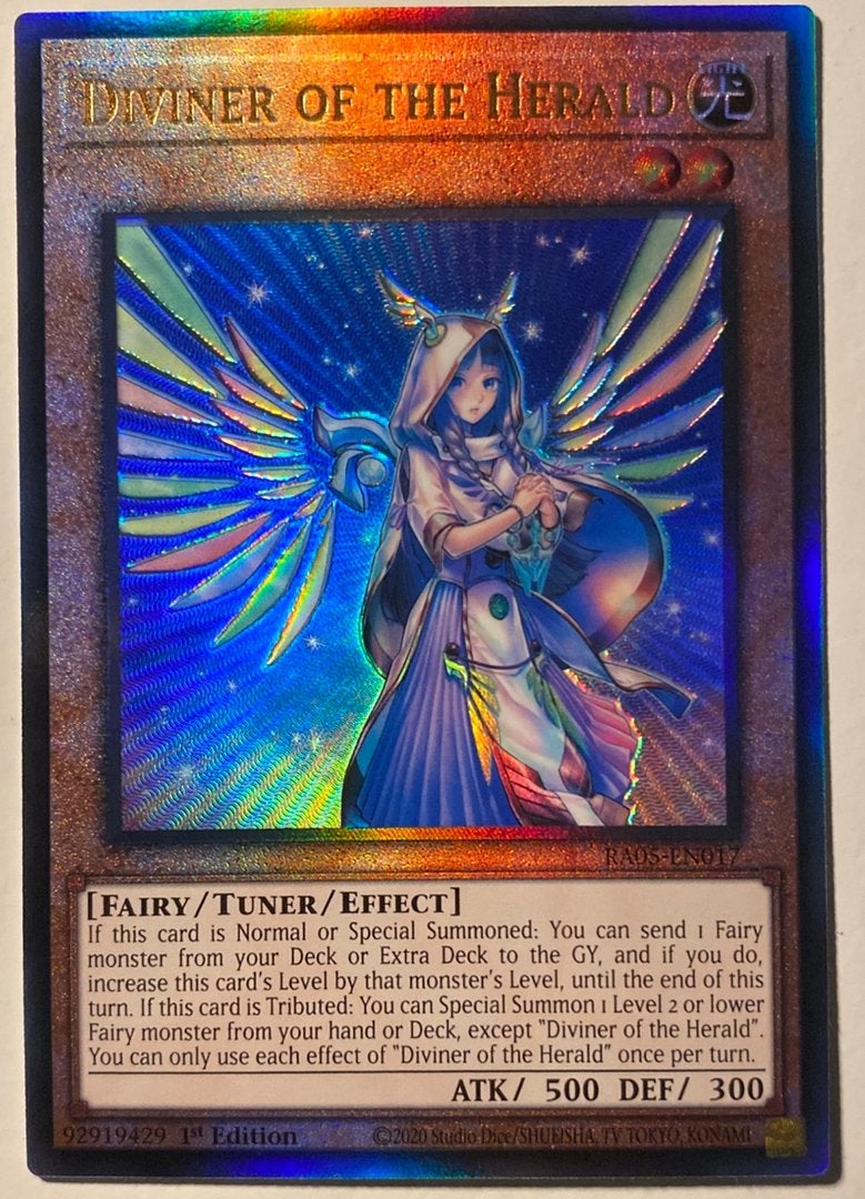 Yu-Gi-Oh! Diviner of the Herald RA05 1str Ultimate Rare !, Hobby en Vrije tijd, Verzamelkaartspellen | Yu-gi-Oh!, Ophalen of Verzenden