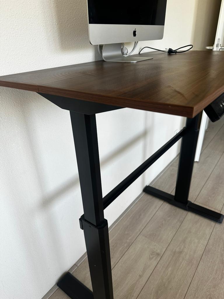 Elektrisch Zit-sta Bureau - Walnoot Look, Zit-sta bureau, Elektrisch, Spaanplaat of MDF, Bruin