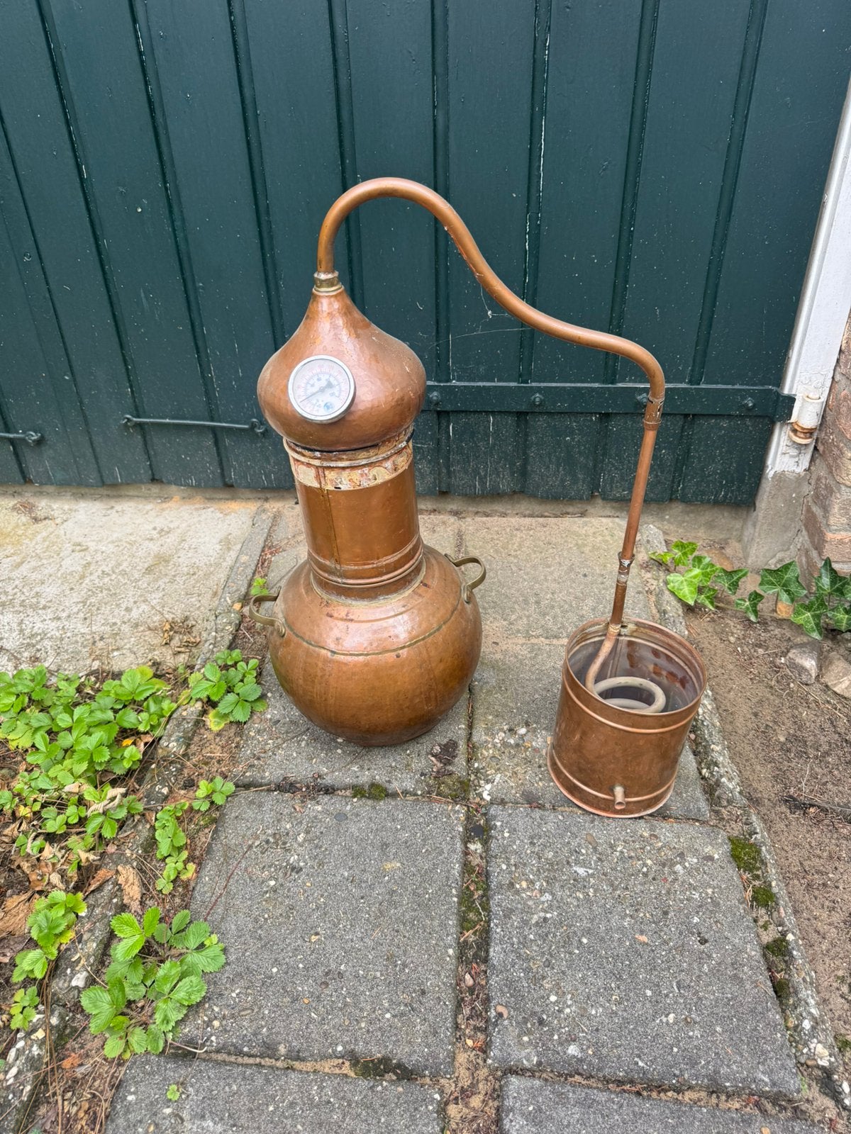koperen kolomdistilleerketel, Ophalen