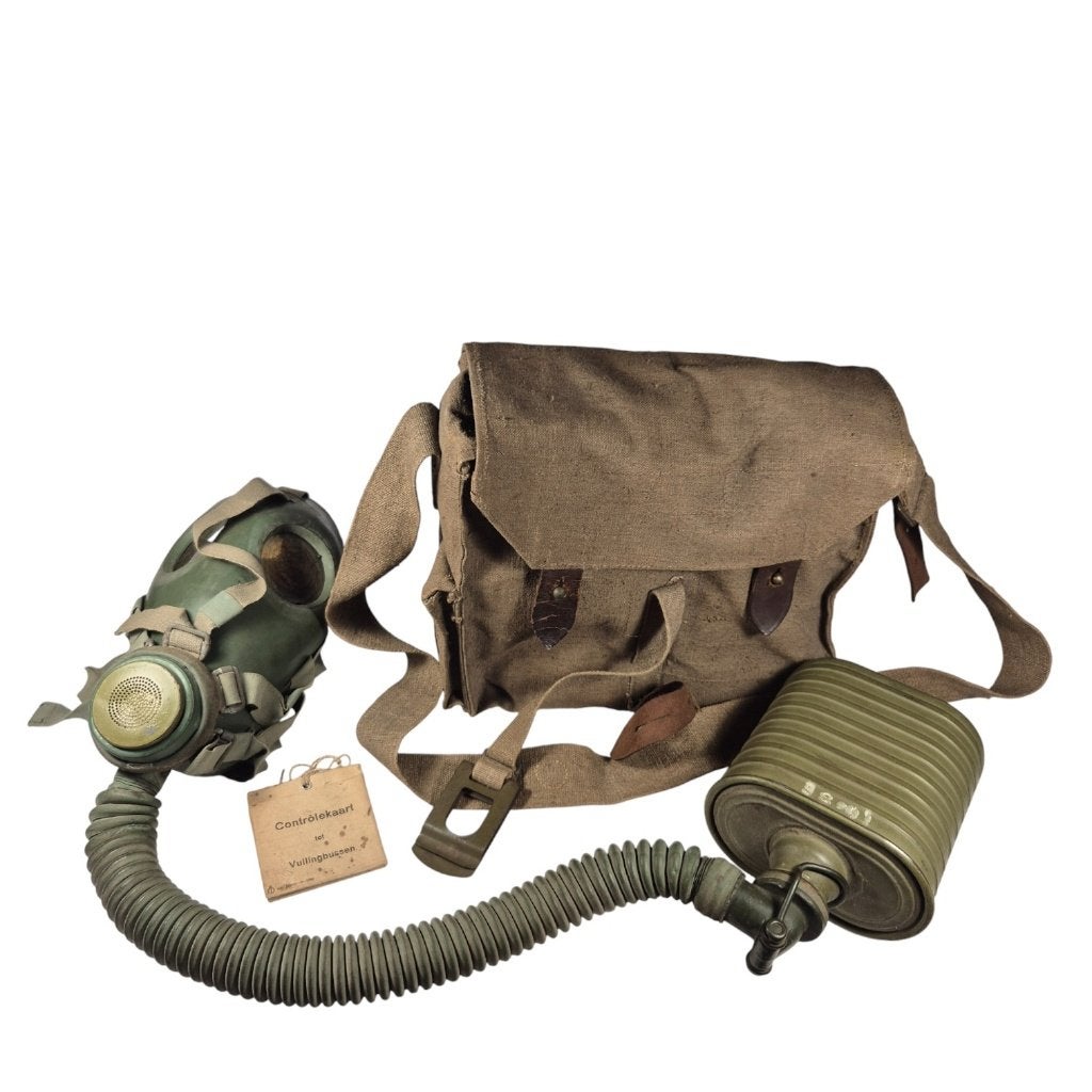 Nederlandse Onbereden Model G gasmasker set, -, -, Ophalen of Verzenden, -