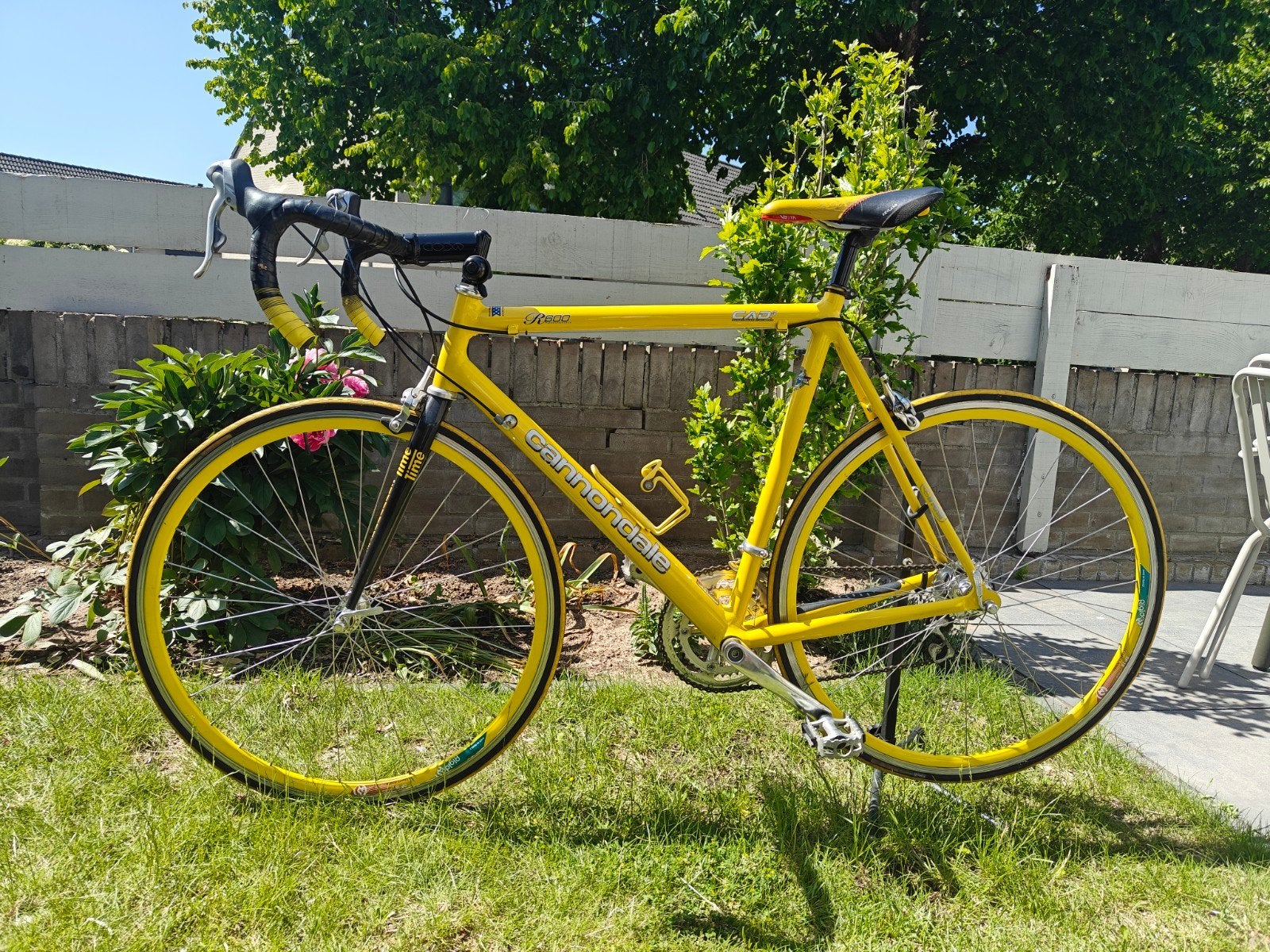 Cannondale R600 racefiets - Geel - Shimano 105, 28 inch, Gebruikt, Aluminium, 15 tot 20 versnellingen