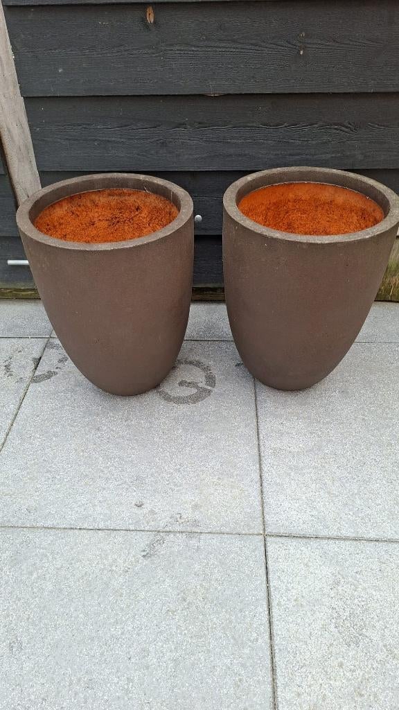 BLOEMPOTTEN, Tuin en Terras, Bloempotten, Kunststof, Gebruikt, Rond, Balkon