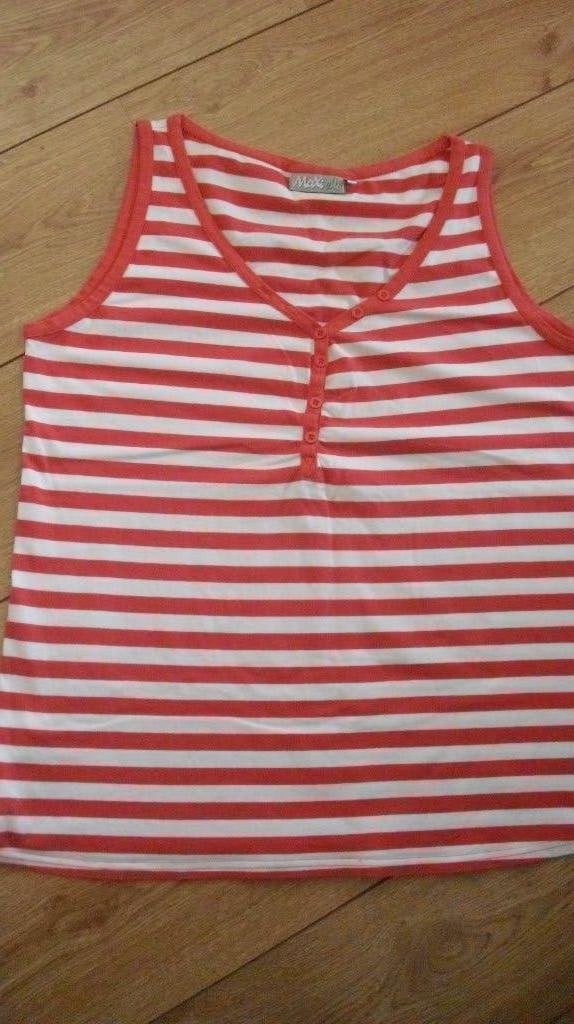 Rood/wit gestreept topje maat 48, Verzenden, Zo goed als nieuw, Rood, Shirt of Top